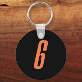 Oranje Nummer 6 7 Grappige Meme Halloween Matching Sleutelhanger (Voorkant)