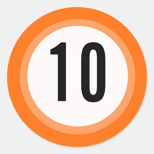 Oranje nummer Sticker (Voorkant)