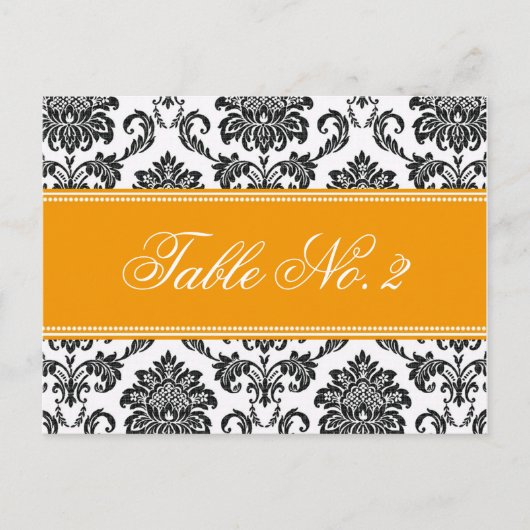 Oranje nummer van de weduwtafel briefkaart (Voorkant)