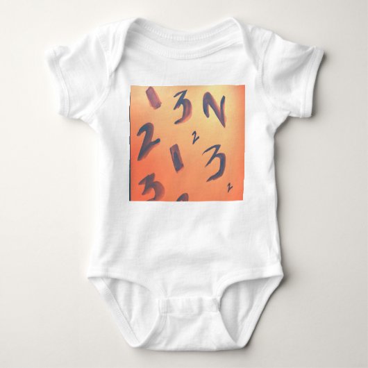 Oranje nummers ontwerp voor baby pak. romper (Voorkant)