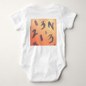Oranje nummers ontwerp voor baby pak. romper (Achterkant)
