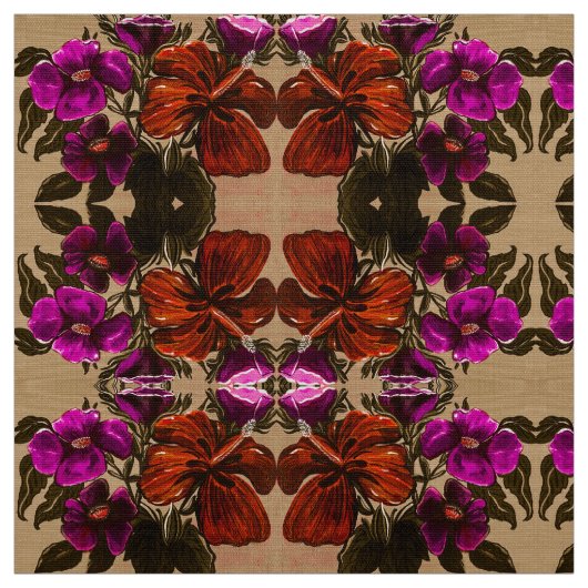 Oranje Nutmeg Lilly Fabric Stof (Swatch)