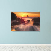 Oranje oceaan olieverfschilderij print verpakt (Insitu (Houten vloer))