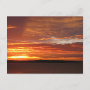 Oranje Oceaan Zonsondergang Fotografie Briefkaart