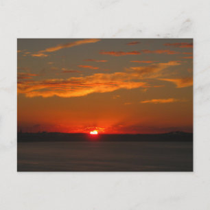 Oranje Oceaan Zonsondergang Fotografie Briefkaart