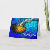 Oranje oceaankwal zee dierlijk modern script bedankkaart (Voorkant)