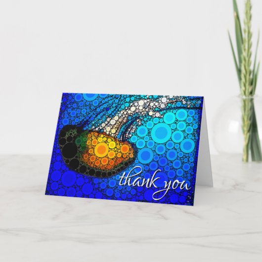 Oranje oceaankwal zee dierlijk modern script bedankkaart (Voorkant)