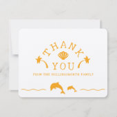 Oranje oceaanscène gepersonaliseerd bedankkaart (Voorkant)