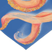 oranje octopus blauw korte tafelloper (Hoek)