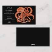 Oranje octopus boven anker visitekaartje (Voorkant / Achterkant)
