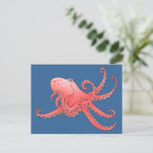 Oranje octopus briefkaart (Staand voorkant)