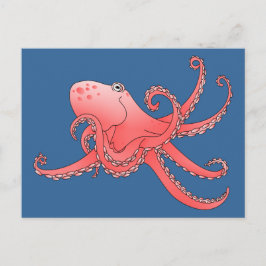 Oranje octopus briefkaart