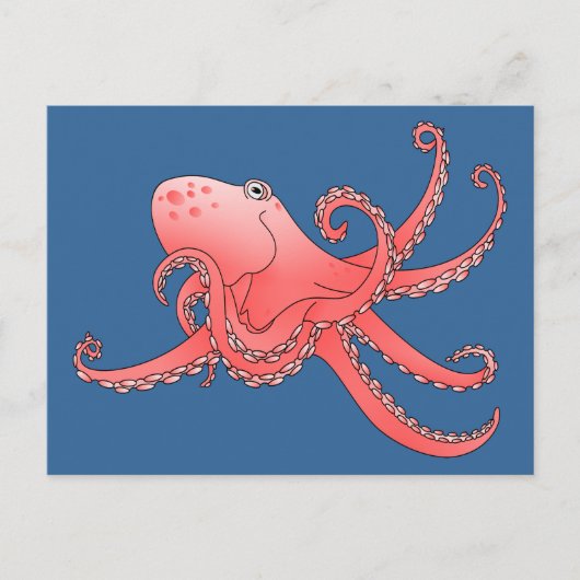 Oranje octopus briefkaart (Voorkant)