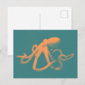 Oranje octopus briefkaart (Voorkant / Achterkant)