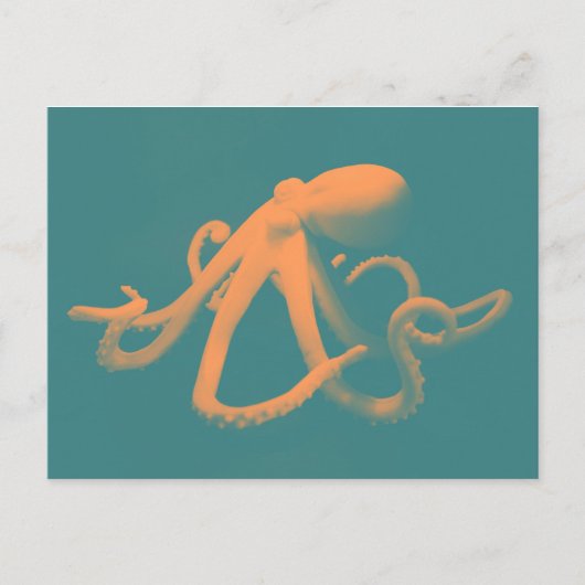 Oranje octopus briefkaart (Voorkant)