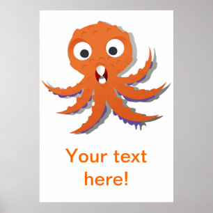 Oranje octopus cartoon poster