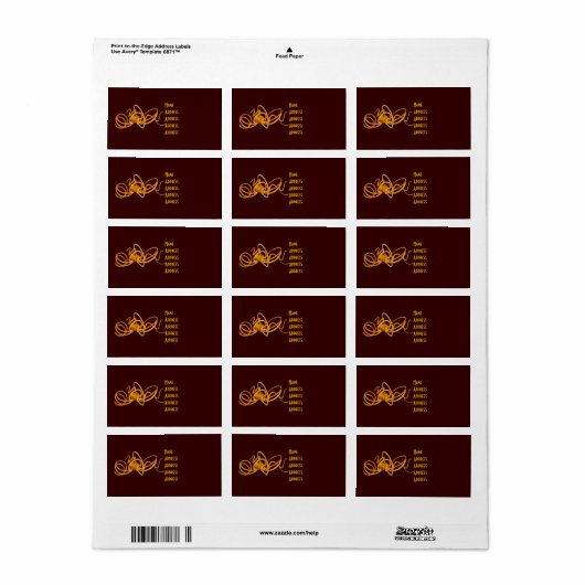 Oranje octopus etiket (Full Sheet)