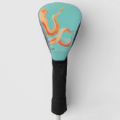 oranje octopus golfheadcover (Voorkant)
