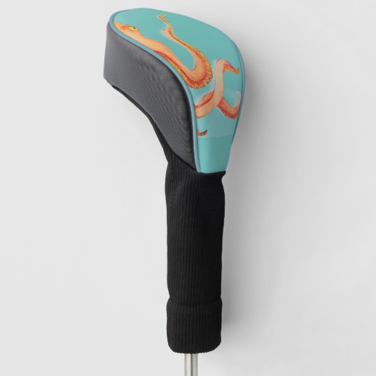 oranje octopus golfheadcover (Schuin)
