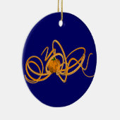 Oranje octopus keramisch ornament (Rechts)