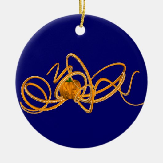 Oranje octopus keramisch ornament (Voorkant)