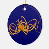 Oranje octopus keramisch ornament (Links)