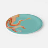 oranje octopus papieren bordje (Gekanteld)