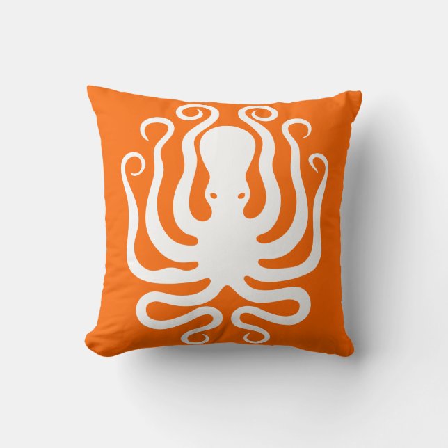 ORANJE OCTOPUS PILLOW-SERIE. ANDERE KLEUREN BESCHI KUSSEN (Voorkant)