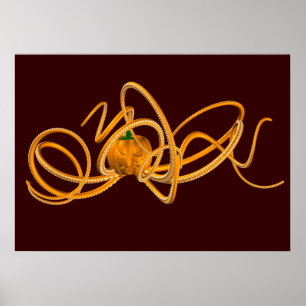 Oranje octopus poster