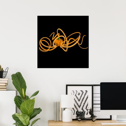 Oranje octopus poster (Thuiskantoor)