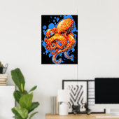 Oranje octopus poster (Thuiskantoor)