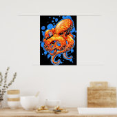 Oranje octopus poster (Keuken)
