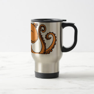 Oranje octopus reisbeker