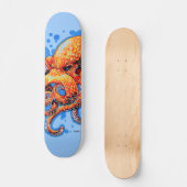 oranje octopus skateboard (Voorkant)