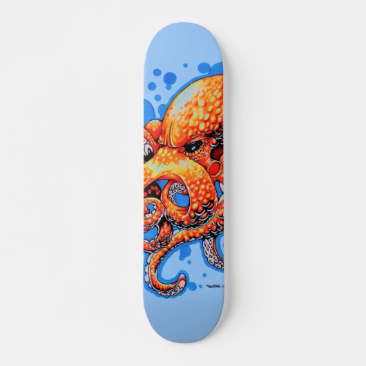 oranje octopus skateboard (Voorkant)