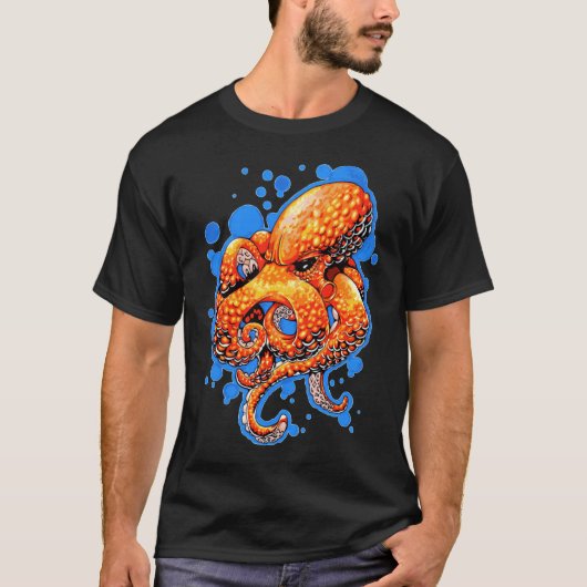 Oranje octopus t-shirt (Voorkant)