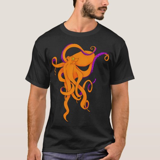 Oranje Octopus T-shirt (Voorkant)