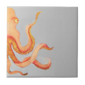 oranje octopus tegeltje (Voorkant)