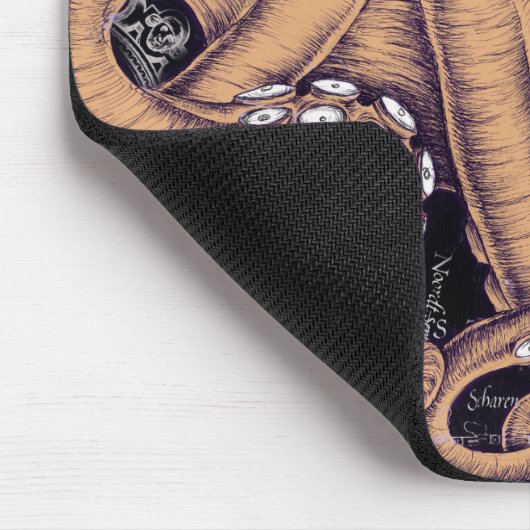 Oranje octopus Tentacles inkt Muismat (Hoek)