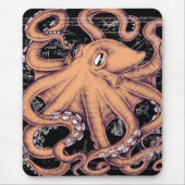 Oranje octopus Tentacles inkt Muismat (Voorkant)