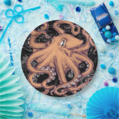 Oranje octopus Tentacles inkt Papieren Bordje (Feest)