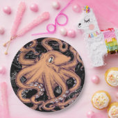 Oranje octopus Tentacles inkt Papieren Bordje (Feest)