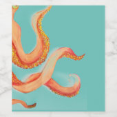 oranje octopus wijn etiket (Enkel label)