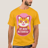 Oranje of Gele Tabby Kat Kitten met Aangepaste Tek T-shirt (Voorkant)
