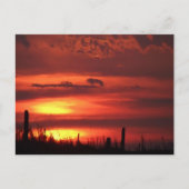 Oranje Oklahoma-zonsopgang op het vlaktelandschap Briefkaart (Voorkant)