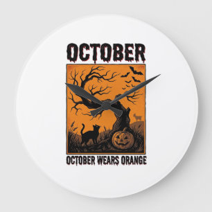 Oranje Oktober Halloween Vintage Griezelshemd Desi Grote Klok