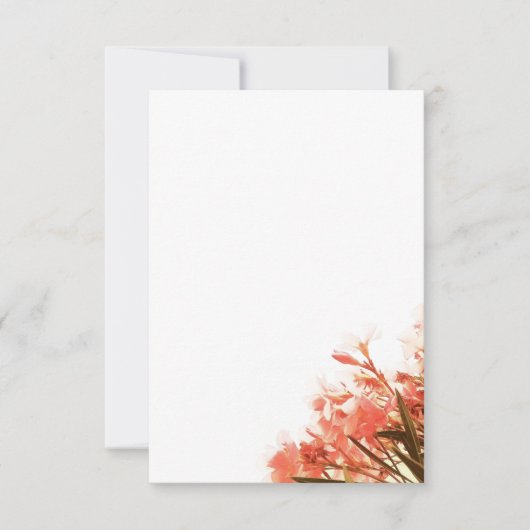Oranje Oleander Bloemen Bloemrijke Script Bruiloft Bedankkaart (Voorkant)