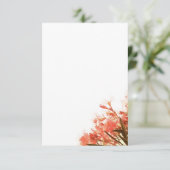 Oranje Oleander Bloemen Bloemrijke Script Bruiloft Bedankkaart (Staand voorkant)