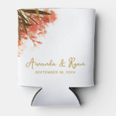 Oranje Oleander Bloemen Huwelijksfeest Blikjeskoeler (Voorkant)