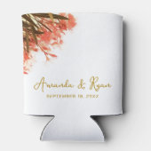 Oranje Oleander Bloemen Huwelijksfeest Blikjeskoeler (Achterkant)